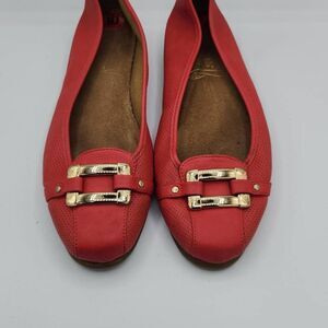 Women's Aerosoles Sherbet 2 Coral Perforated Ballet Flats Shoes Size 10M